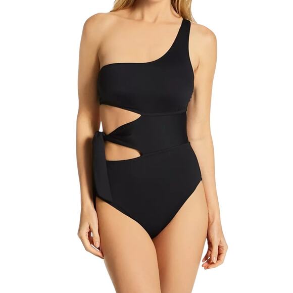 La Blanca Other - NWT! La Blanca Island Goddess One Shoulder Tie One Piece Swimsuit - Size 16